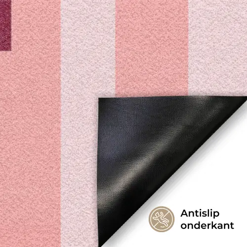 Roze - Quote - Strepen Deurmat klein -antislip_NL