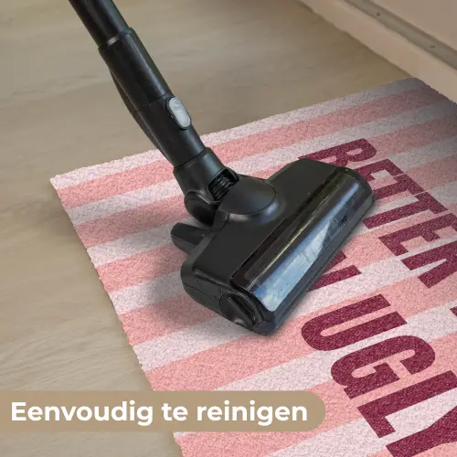 Roze - Quote - Strepen Deurmat klein -reinigen_NL