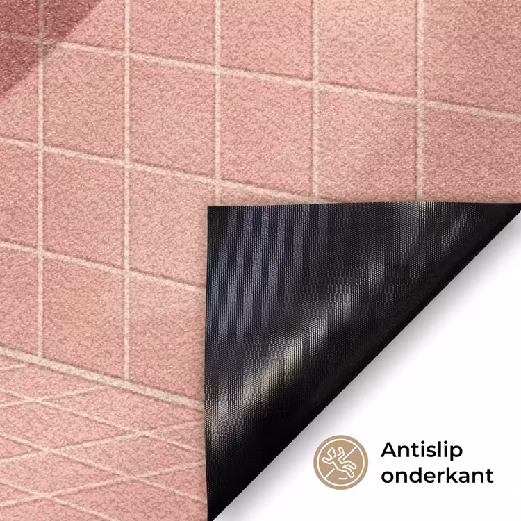 Roze - Retro - Vrouw Deurmat klein -antislip_NL