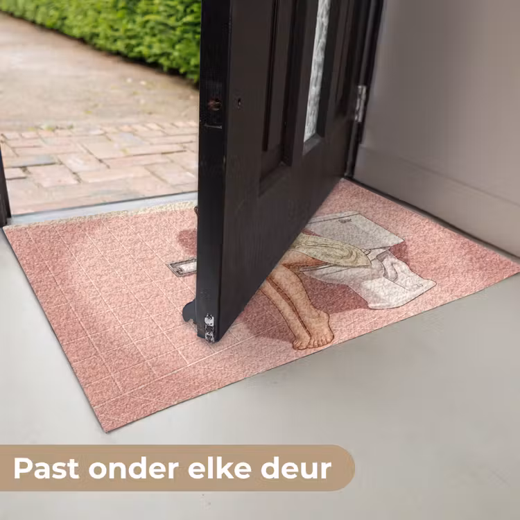 Roze - Retro - Vrouw Deurmat klein -USP_NL