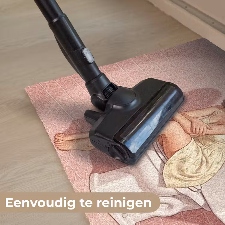 Roze - Retro - Vrouw Deurmat klein -reinigen_NL