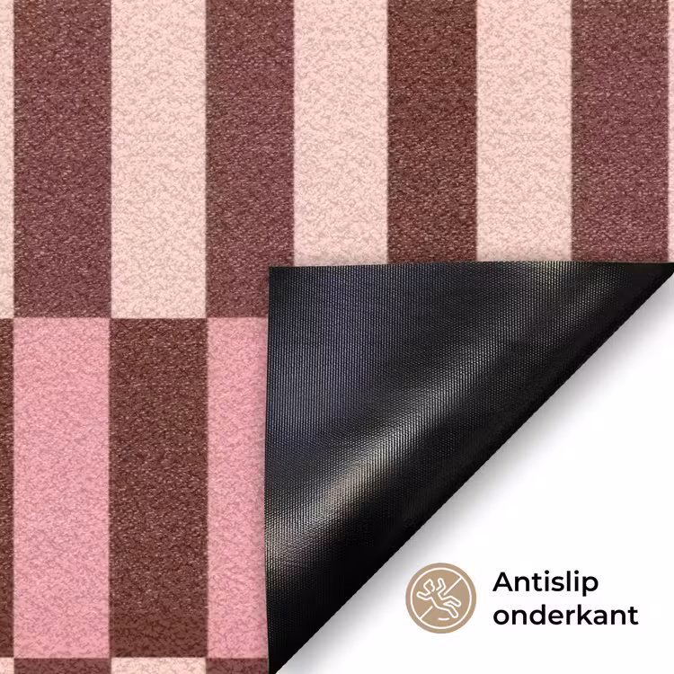 Roze - Rood - Blokjes Deurmat klein 898 -antislip_NL