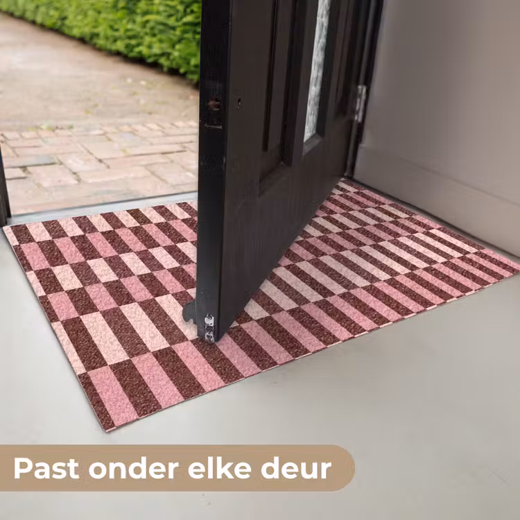Roze - Rood - Blokjes Deurmat klein 898 -USP_NL