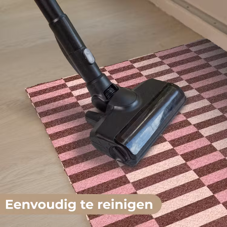 Roze - Rood - Blokjes Deurmat klein 898 -reinigen_NL
