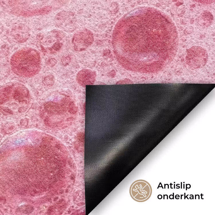 Roze - Schuim - Bubbels Deurmat klein -antislip_NL