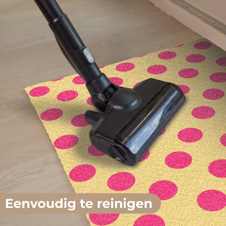 Roze - Stippen - Geel Deurmat klein 898 -reinigen_NL
