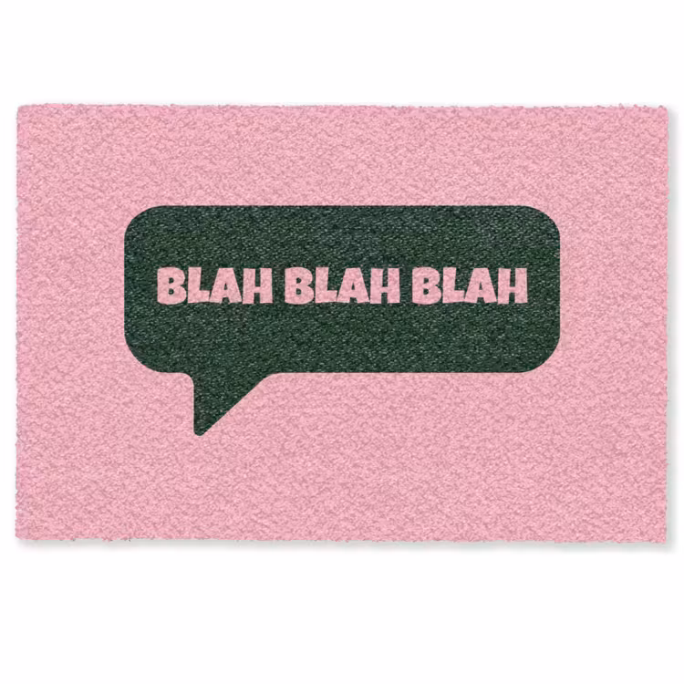 Roze - Tekstwolk - Groen - BLAH BLAH BLAH Deurmat klein -zkaufland3d