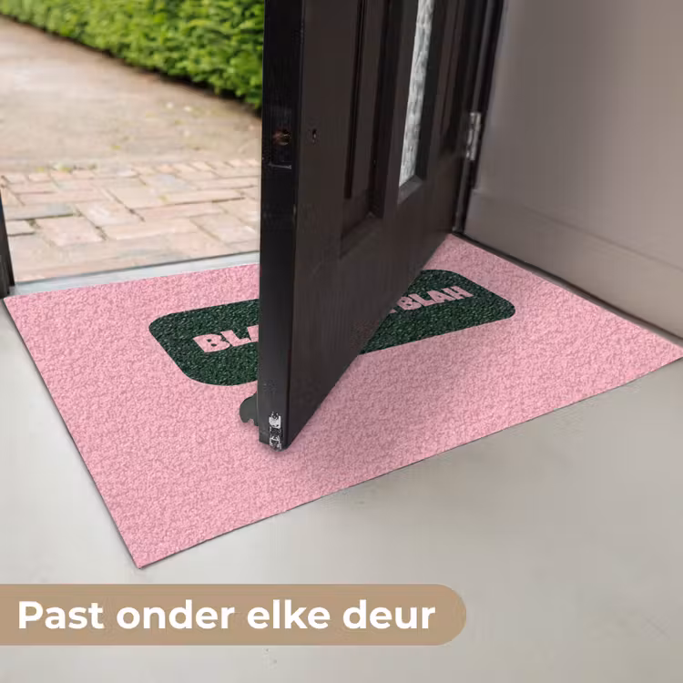 Roze - Tekstwolk - Groen - BLAH BLAH BLAH Deurmat klein -USP_NL