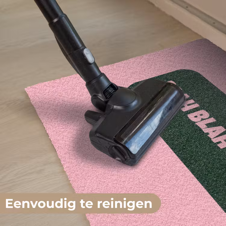 Roze - Tekstwolk - Groen - BLAH BLAH BLAH Deurmat klein -reinigen_NL