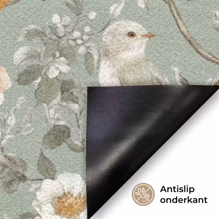 Roze - Vogels - Kleurrijk Deurmat klein 898 -antislip_NL