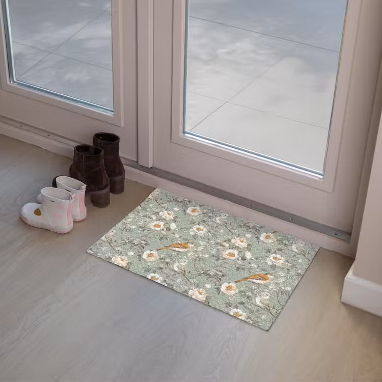 Roze - Vogels - Kleurrijk Deurmat klein 898 -sfeer3