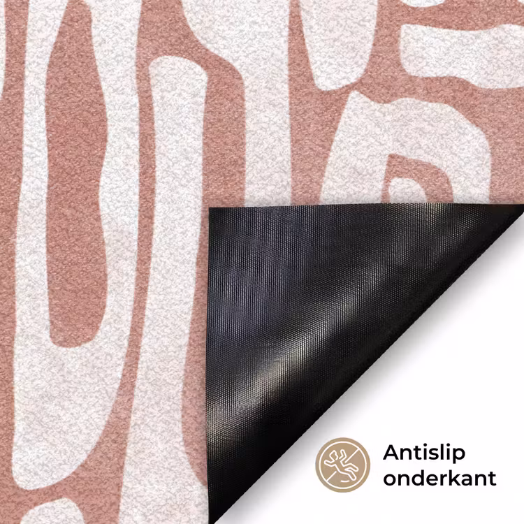 Roze - Wit - Organisch Deurmat klein 898 -antislip_NL