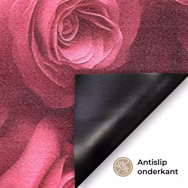 Rozen - Pink - Bloem Deurmat klein -antislip_NL
