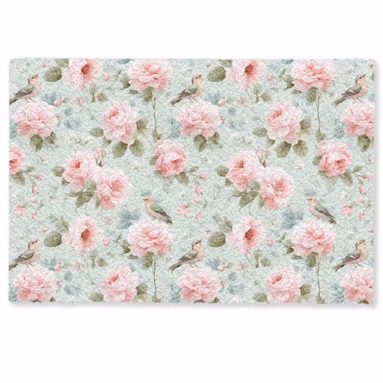 Rozen - Vogels - Pastel - Kleurrijk Deurmat klein 898 -zkaufland3d