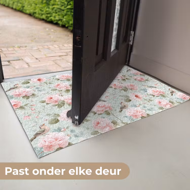 Rozen - Vogels - Pastel - Kleurrijk Deurmat klein 898 -USP_NL