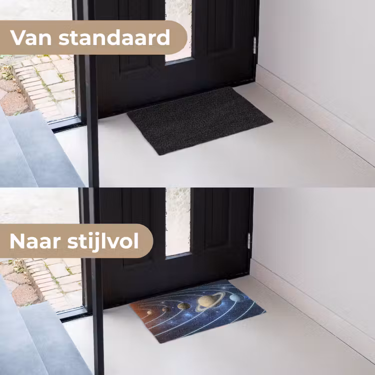 Ruimte - Zonnestelsel - Blauw Deurmat klein -voor-na_NL