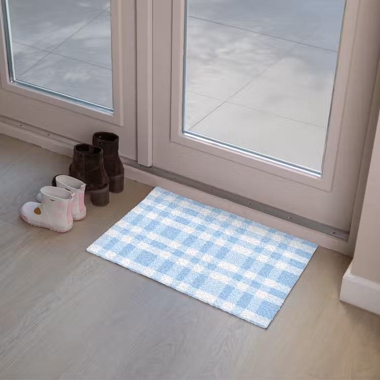 Ruit - Patroon - Blauw Deurmat klein 898 -sfeer3