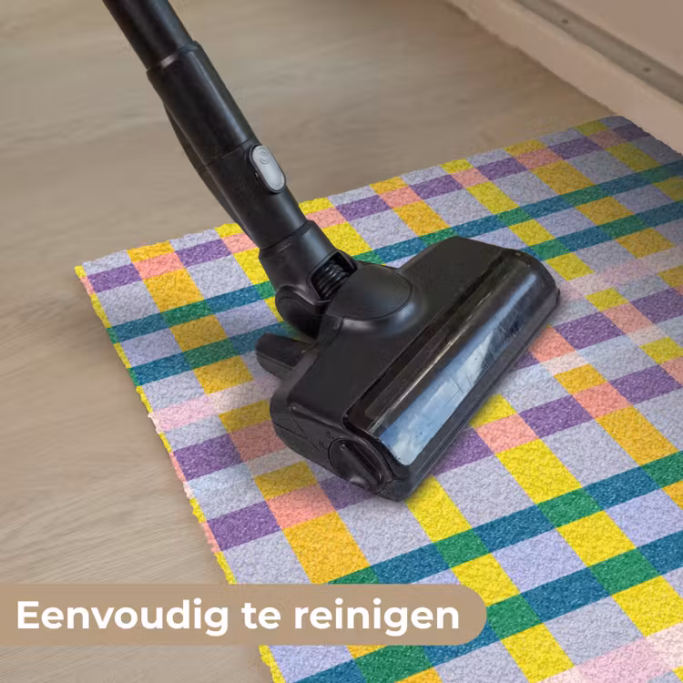 Ruit - Patroon - Kleurrijk Deurmat klein 898 -reinigen_NL