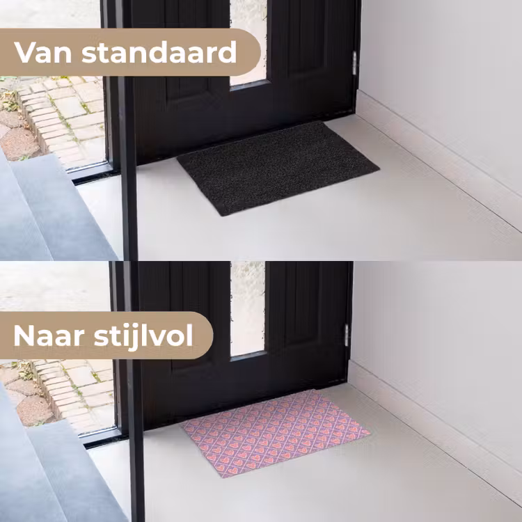 Ruit - Patroon - Paars - Hartjes Deurmat klein 898 -voor-na_NL