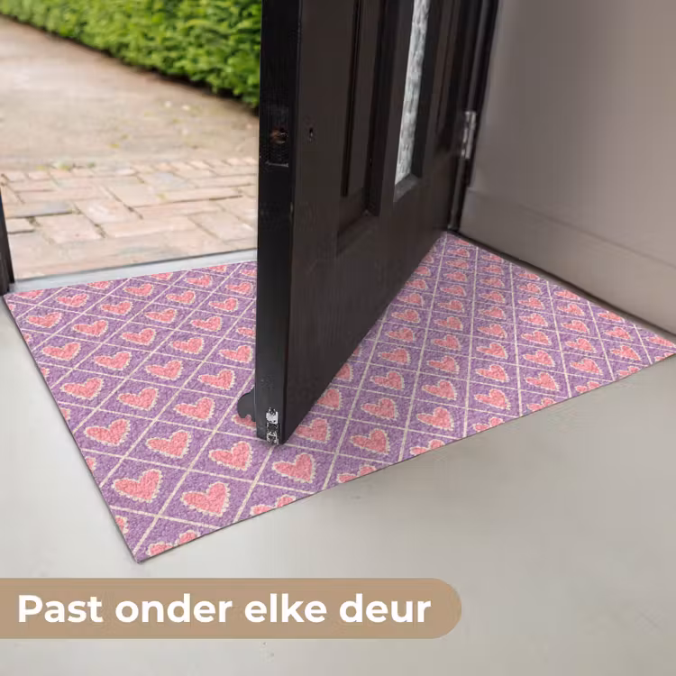 Ruit - Patroon - Paars - Hartjes Deurmat klein 898 -USP_NL