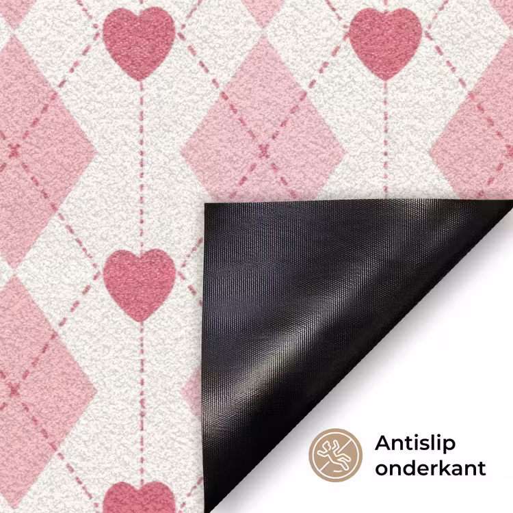 Ruiten - Klassiek - Roze - Wit Deurmat klein 898 -antislip_NL