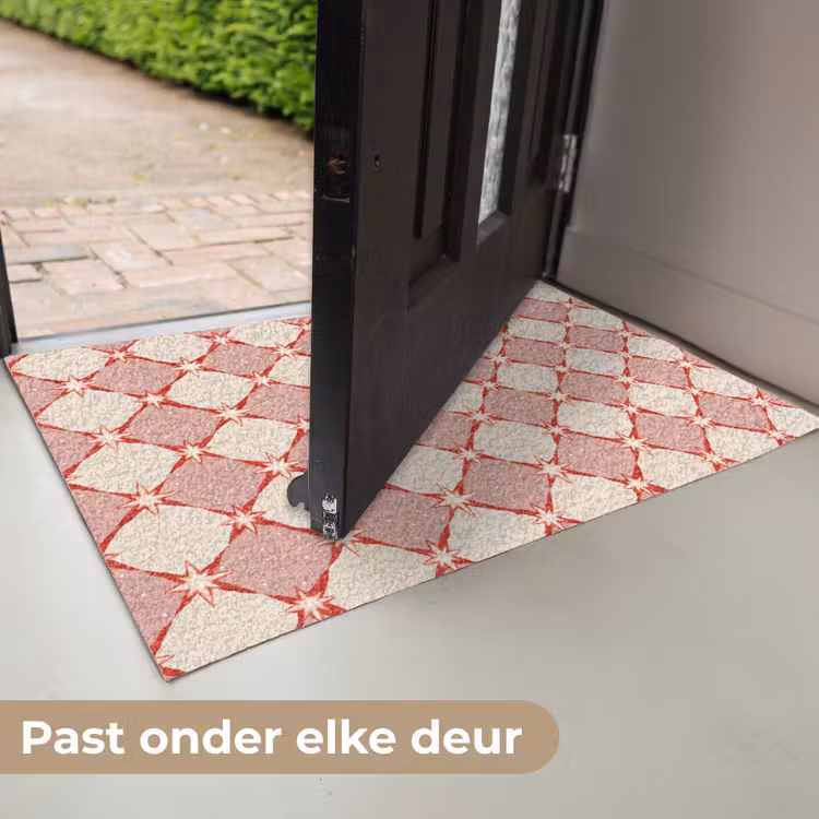 Ruiten - Sterren - Vintage - Oudroze - Rood Deurmat klein 898 -USP_NL