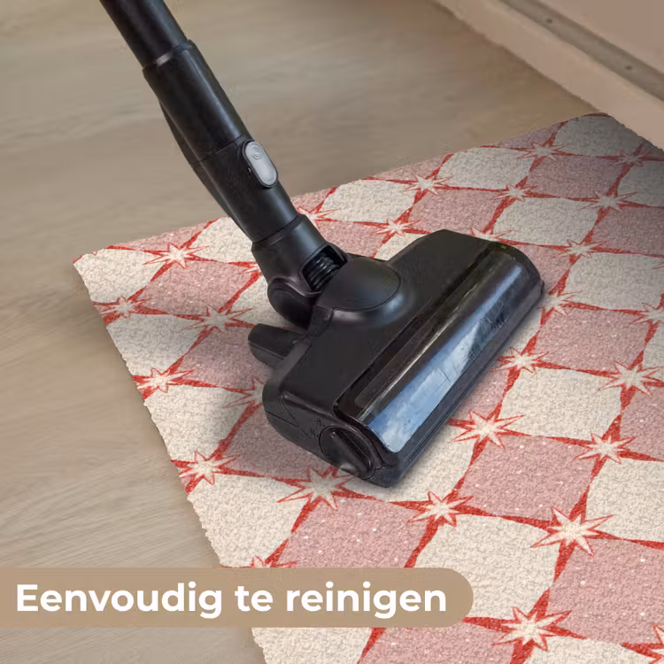 Ruiten - Sterren - Vintage - Oudroze - Rood Deurmat klein 898 -reinigen_NL