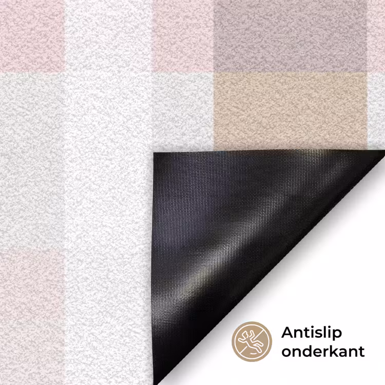 Ruitpatroon - Aardetinten - Minimalistisch Deurmat klein 898 -antislip_NL