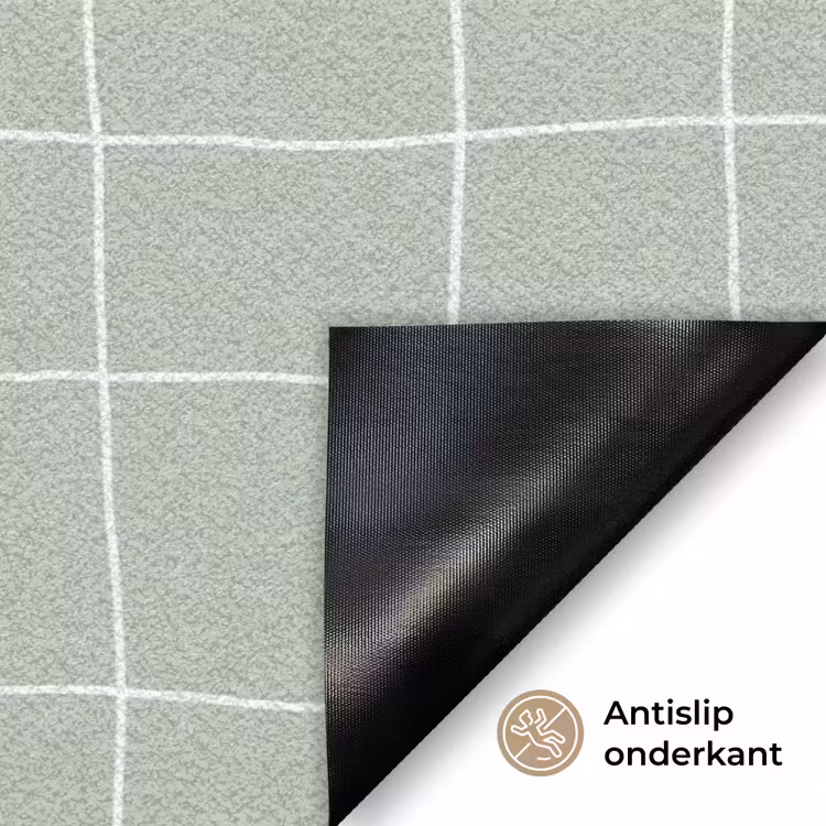 Ruitpatroon - Golvend - Groen Deurmat klein 898 -antislip_NL