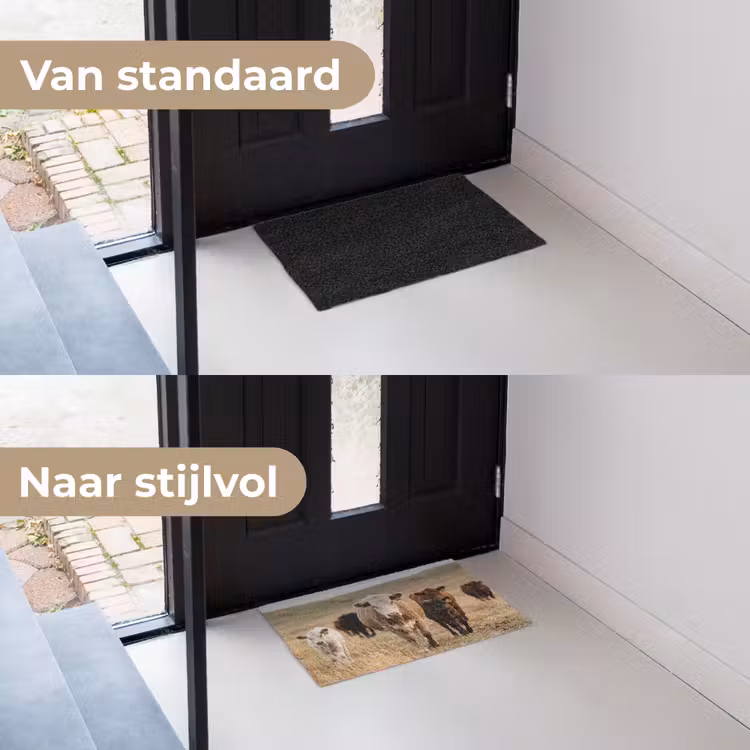 Runderen - Kudde - Landschap - Weide - Rustig Deurmat klein -voor-na_NL