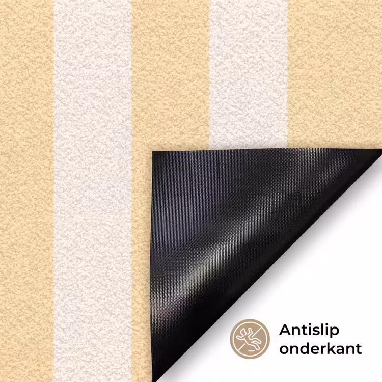 Salut - Quote - Strepen - Geel - Blauw - Wit Deurmat klein -antislip_NL