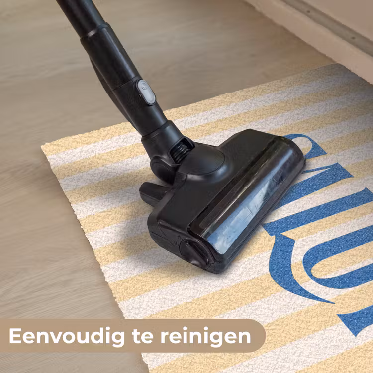 Salut - Quote - Strepen - Geel - Blauw - Wit Deurmat klein -reinigen_NL