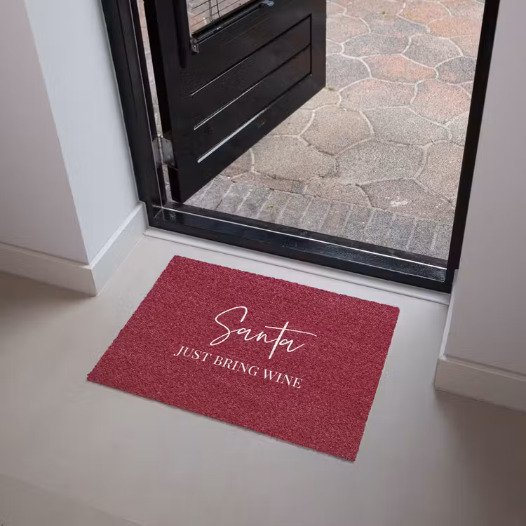 Santa - Wine - Rood - Kerst - Kerstman Deurmat klein -sfeer5