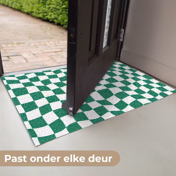 Schaakbord - Golvend - Groen Deurmat klein 898 -USP_NL