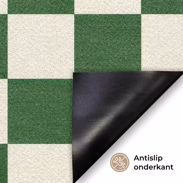 Schaakbord - Patroon - Groen Deurmat klein 898 -antislip_NL