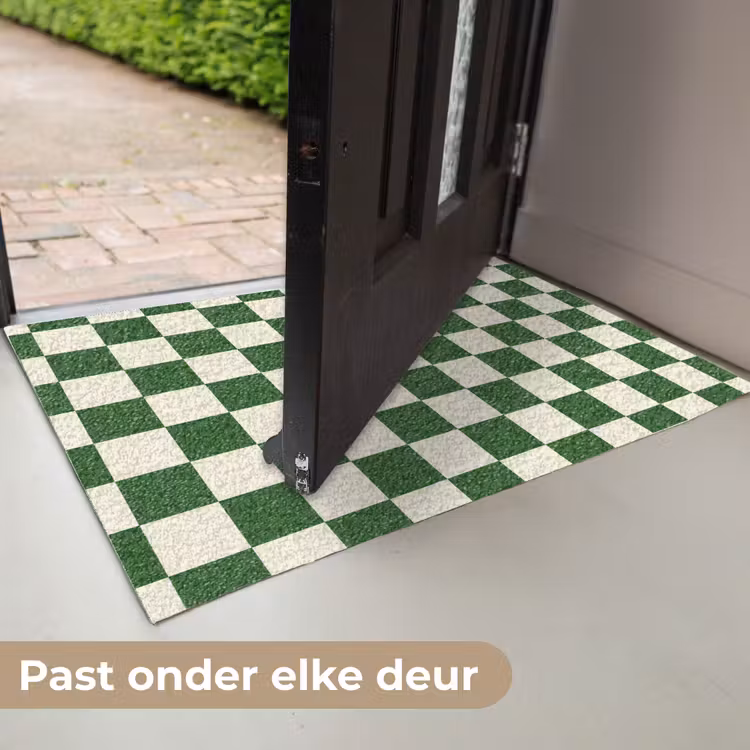 Schaakbord - Patroon - Groen Deurmat klein 898 -USP_NL