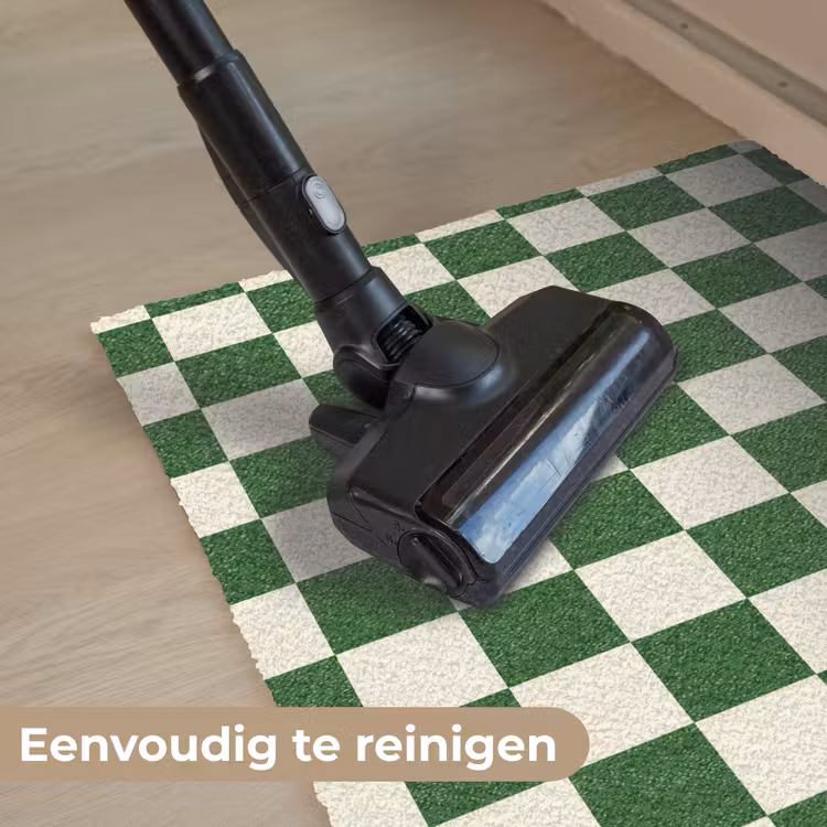 Schaakbord - Patroon - Groen Deurmat klein 898 -reinigen_NL