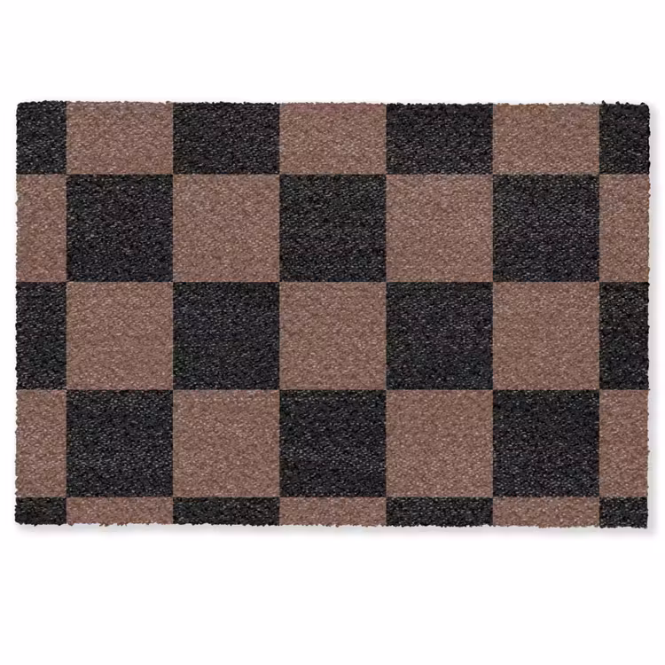 Schaakbord print - Bruin - Zwart - Blokjes Deurmat klein -zkaufland3d