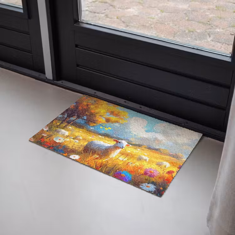 Schaap - Weide - Bloemen Deurmat klein -sfeer2