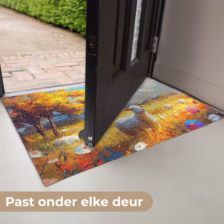 Schaap - Weide - Bloemen Deurmat klein -USP_NL