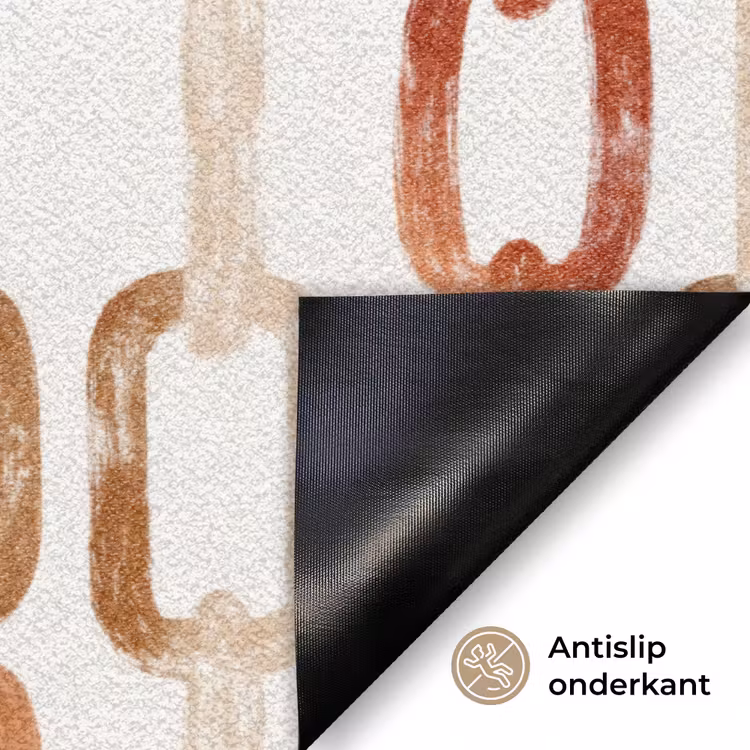 Schakels - Patroon - Aquarel - Terracotta Deurmat klein 898 -antislip_NL