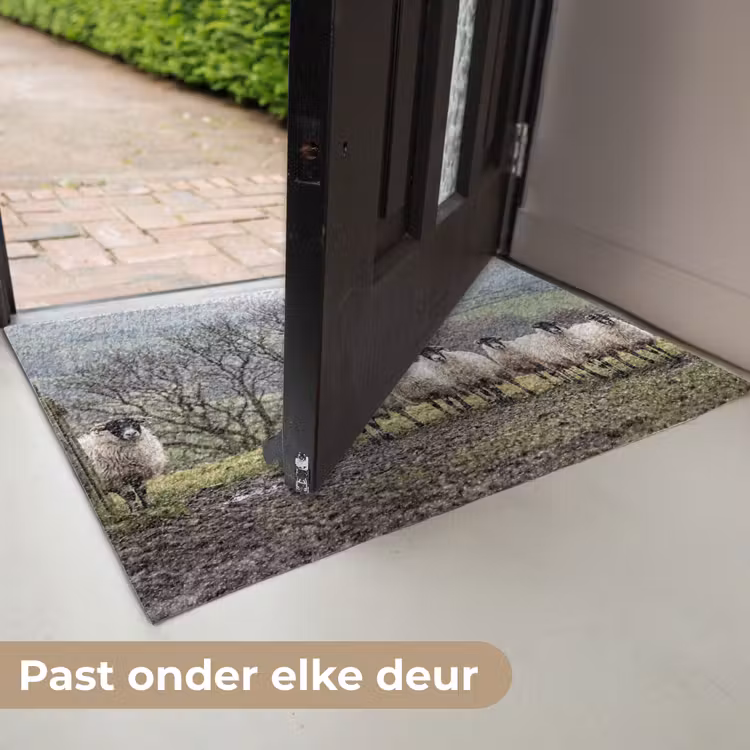 Schapen - Rij - Weide - Dieren - Platteland Deurmat klein -USP_NL