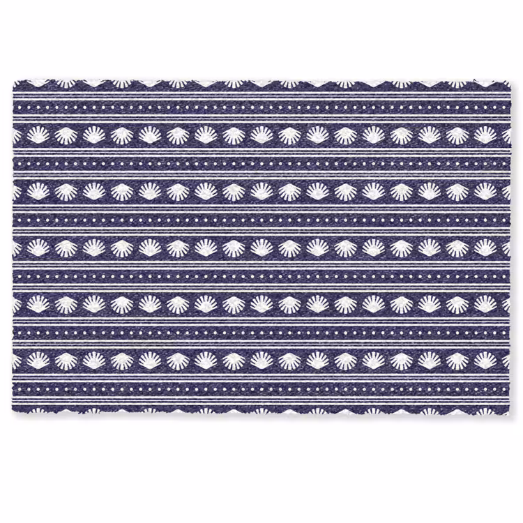Schelp - Nautisch - Blauw - Wit Deurmat klein 898 -zkaufland3d