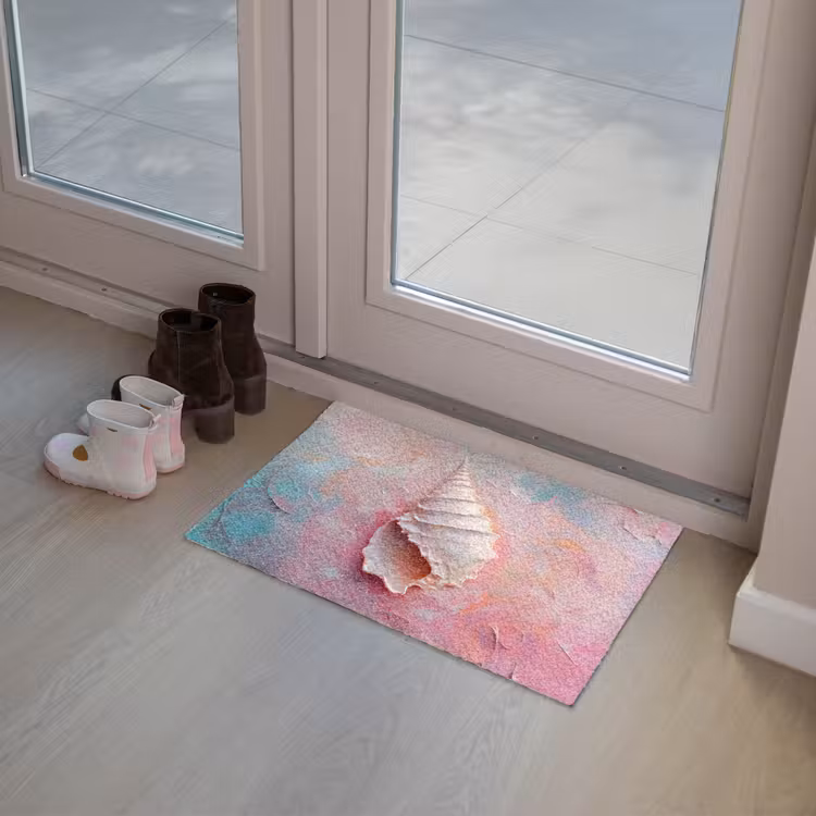 Schelp - Pastel - Pink Deurmat klein -sfeer3