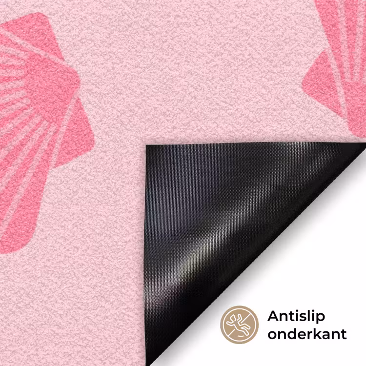 Schelp - Patroon - Zee - Modern - Roze Deurmat klein -antislip_NL