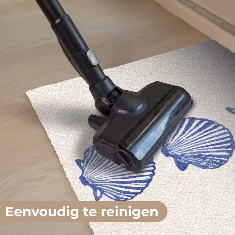 Schelpen - Blauw - Patroon Deurmat klein -reinigen_NL