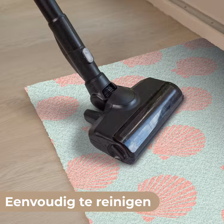 Schelpen - Patroon - Roze - Blauw - Zomer Deurmat klein -reinigen_NL