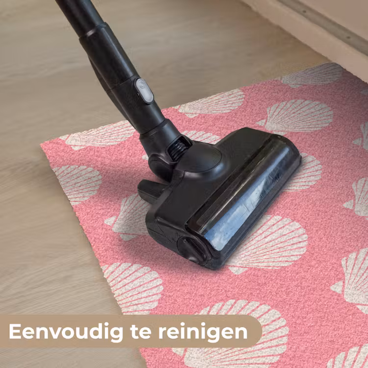 Schelpen - Patroon - Roze - Wit - Strand Deurmat klein -reinigen_NL