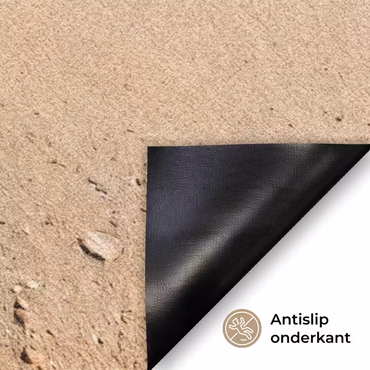 Schildpad - Jong - Strand - Oceaan - Blauw Deurmat klein -antislip_NL