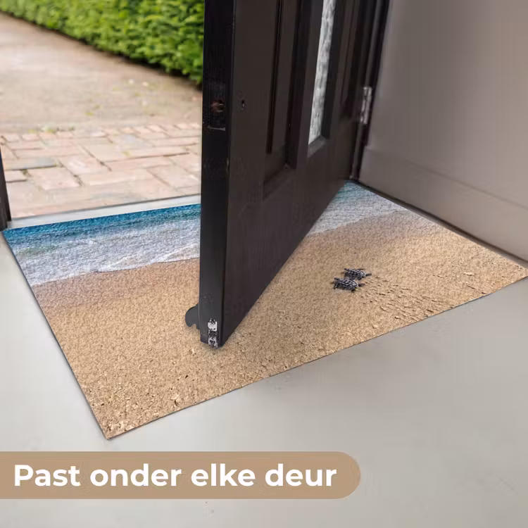 Schildpad - Jong - Strand - Oceaan - Blauw Deurmat klein -USP_NL